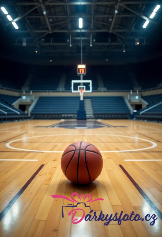 Basketbalové hřiště - samolepka na zeď samolepící - Rozměr: Střední - 80x60cm